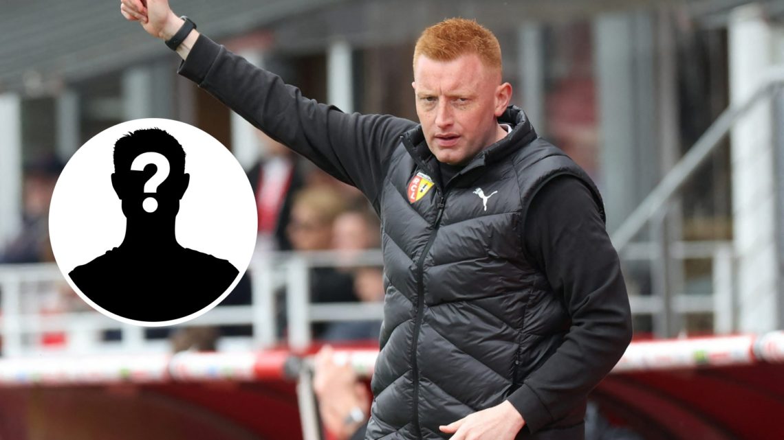 Lens' Belgian head coach Will Still gestures during the French L1 football match between Stade Brestois 29 (Brest) and RC Lens. Inset, Mystery Player