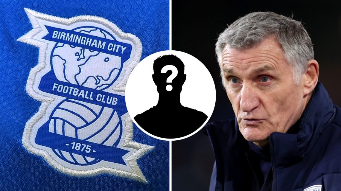 Birmingham City FC badge and former West Bromwich Albion manager Tony Mowbray. Overlaid, a mystery player