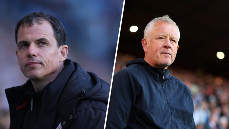A split image of Sunderland boss Regis Le Bris and Sheffield United boss Chris Wilder
