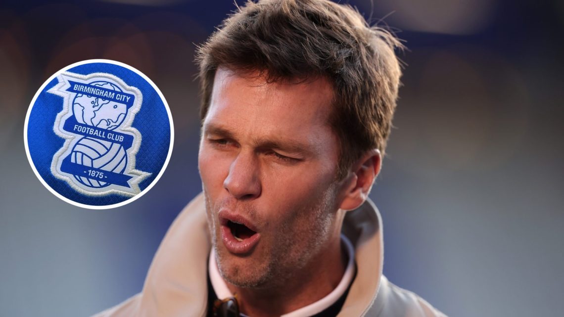 Birmingham City owner Tom Brady. Inset, Birmingham City badge.