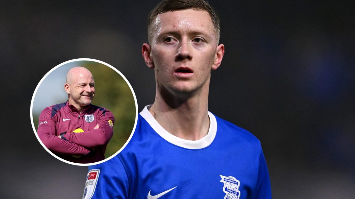 Birmingham City star Jay Stansfield. Inset, England coach Lee Carsley.