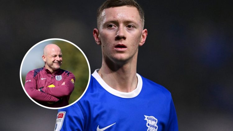 Birmingham City star Jay Stansfield. Inset, England coach Lee Carsley.