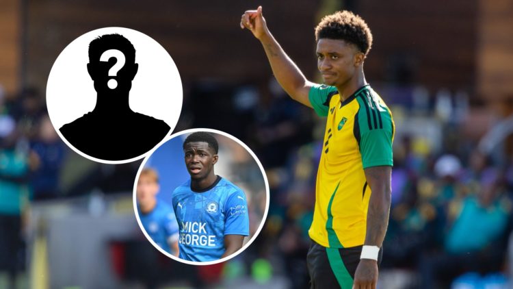 An image of Demarai Gray with an inset of Kwame Poku and a mystery player