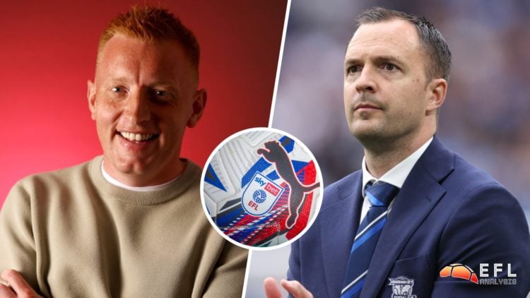 Split image of Southampton manager Will Still (L) and Birmingham manager Chris Davies (R) with inset of EFL football.