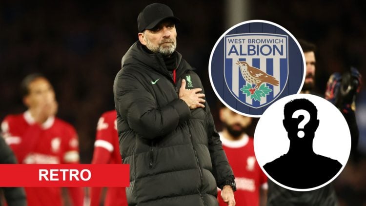 Jurgen Klopp, Manager of Liverpool, holds the Liverpool badge on his coat after the team's defeat in the Premier League match between Everton FC an...