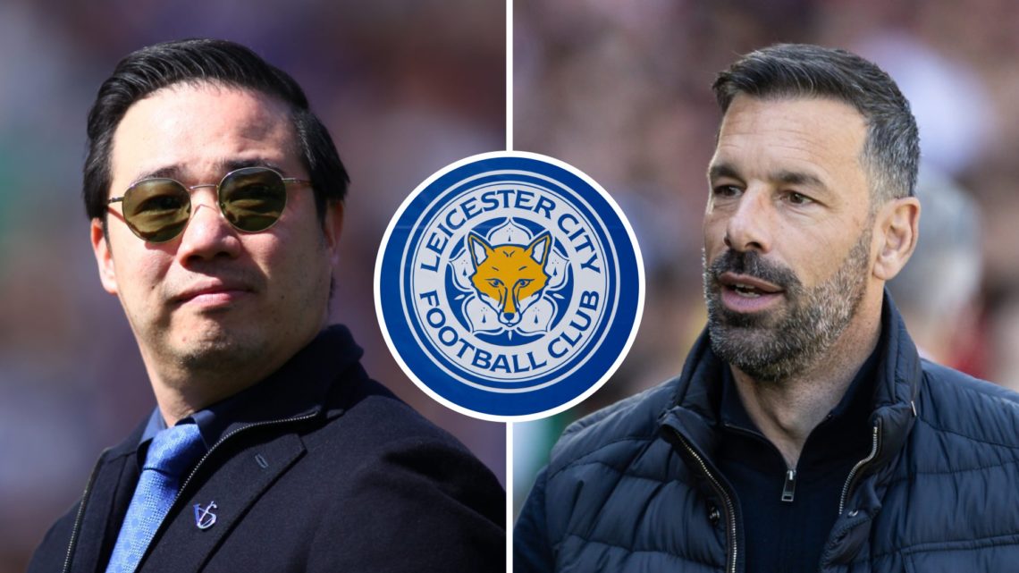 Leicester City owner Aiyawatt Srivaddhanaprabha at Leicester City v Blackburn Rovers, Leicester City manager Ruud van Nistelrooy and Leicester City...