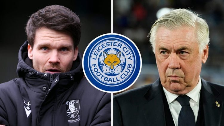 Sheffield Wednesday FC manager Danny Rohl during a Championship game and former Real Madrid manager Carlo Ancelotti watches a La Liga match. Overla...