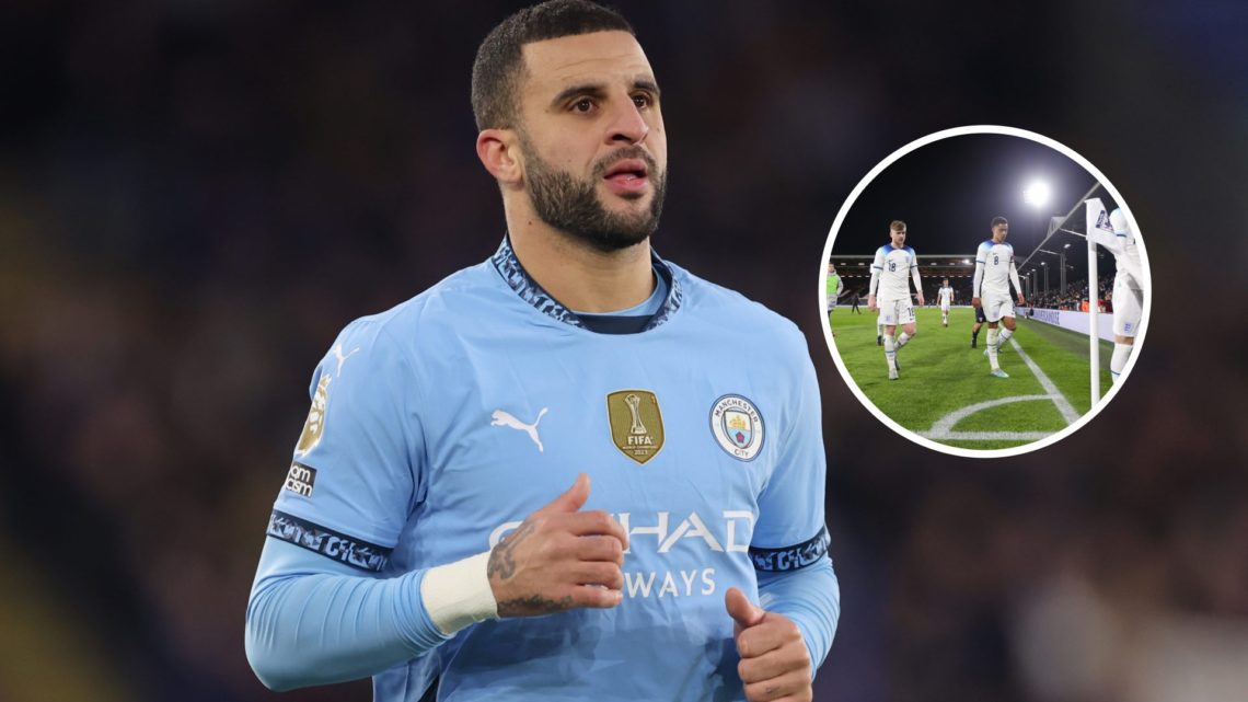 An image of Manchester City defender Kyle Walker with an inset of Tommy Doyle