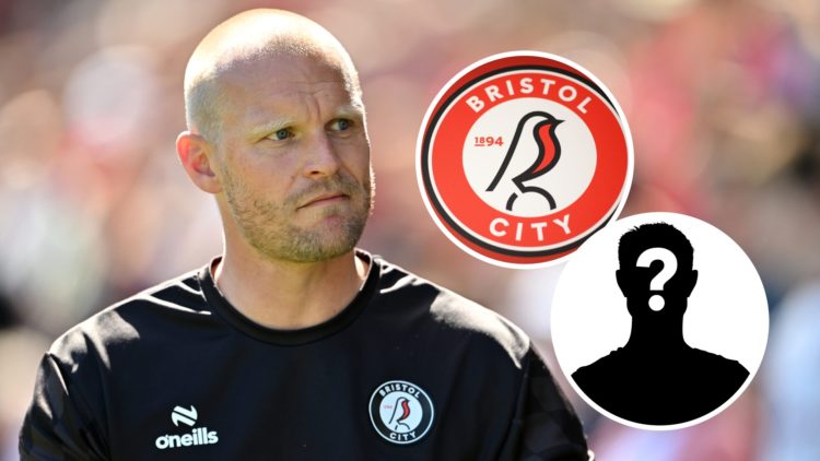 Liam Manning, Manager of Bristol City looks on during the Sky Bet Championship match between Bristol City FC and Preston North End FC. Inset, Brist...