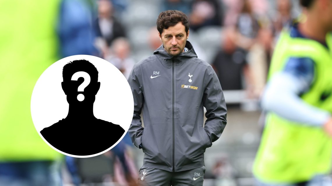 Former Tottenham Hotspur coach Ryan Mason. Inset, mystery player graphic.