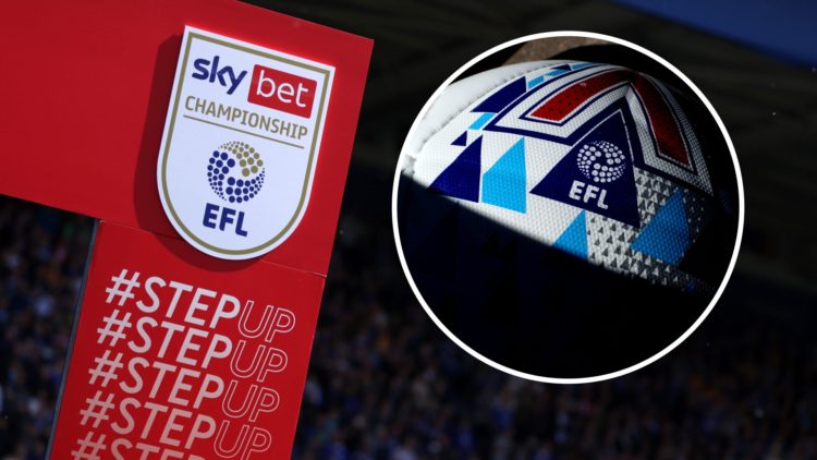Sky Bet Championship logo, and inset, the EFL logo on a football ahead of the Championship fixture release date