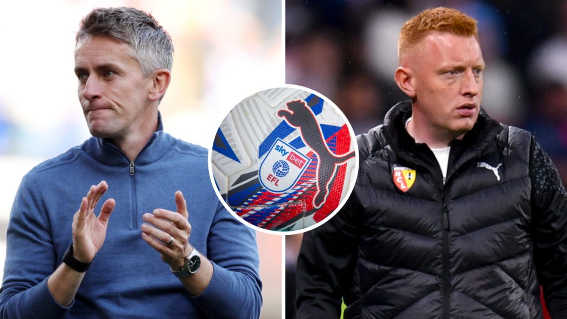 Split image of Ipswich Town manager Kieran McKenna and new Southampton coach Will Still. Inset, EFL football.
