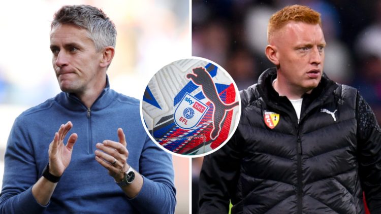 Split image of Ipswich Town manager Kieran McKenna and new Southampton coach Will Still. Inset, EFL football.