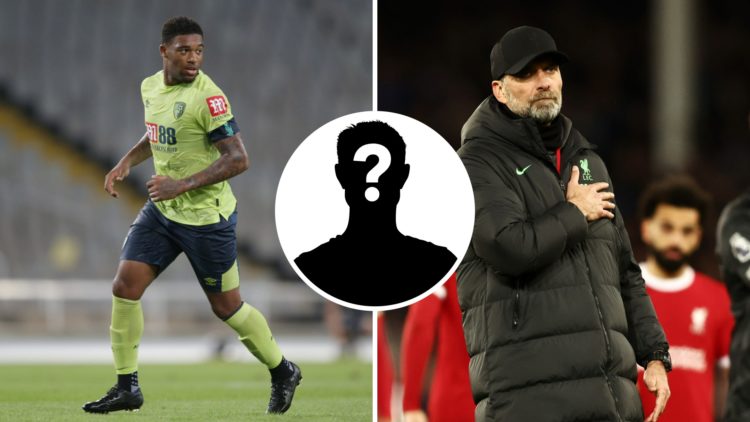 Jordon Ibe of Bournemouth looks on during Girona v AFC Bournemouth (L), Jurgen Klopp, Manager of Liverpool, holds the Liverpool badge on his coat a...