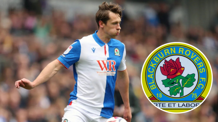 Blackburn Rovers' Callum Brittain during the Sky Bet Championship match between Blackburn Rovers FC and Watford FC. Inset, Blackburn Rovers coat of...