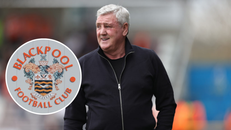 Blackpool manager Steve Bruce looks on during the Sky Bet League One match between Northampton Town FC and Blackpool FC. Inset, A general view of t...