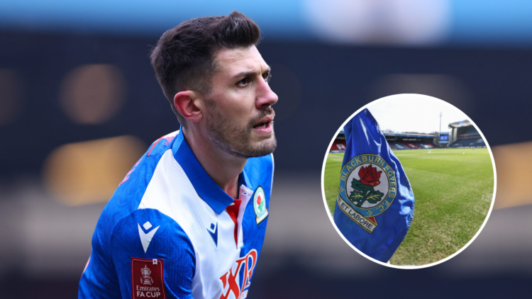 Danny Batth of Blackburn Rovers during the Emirates FA Cup Fourth Round match between Blackburn Rovers and Wolverhampton Wanderers. Inset, A genera...