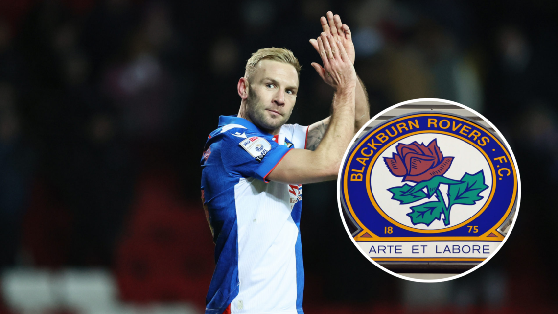 Andreas Weimann of Blackburn Rovers celebrates scoring his team's third goal during the Sky Bet Championship match between Blackburn Rovers FC and ...