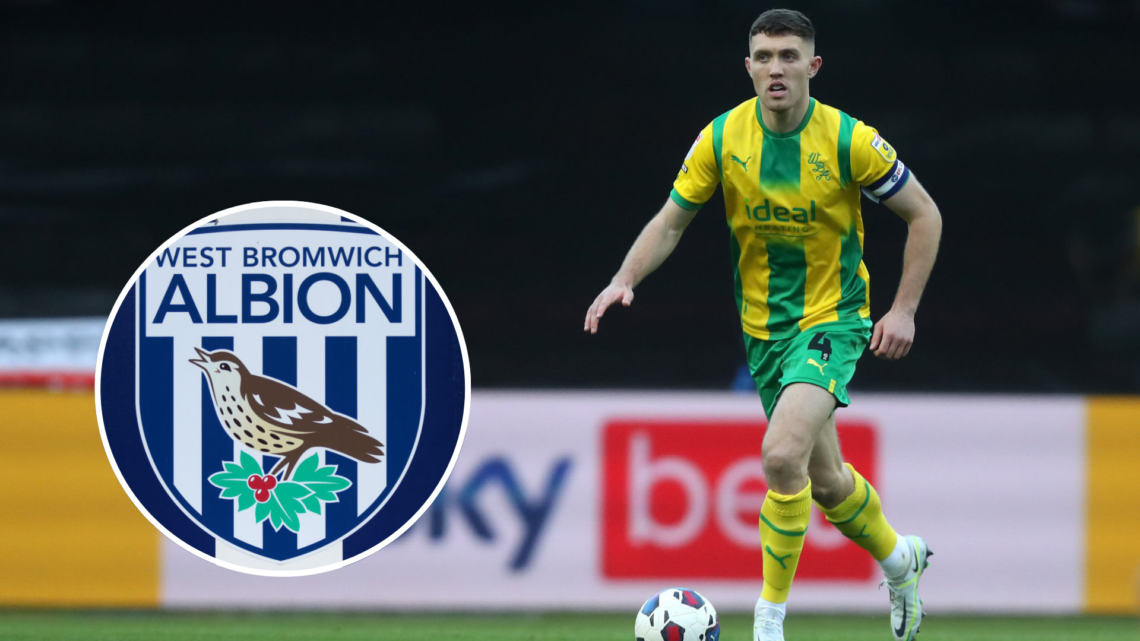 Dara O'Shea of West Bromwich Albion during the Sky Bet Championship between Bristol City and West Bromwich Albion. Inset, A general view of the Wes...