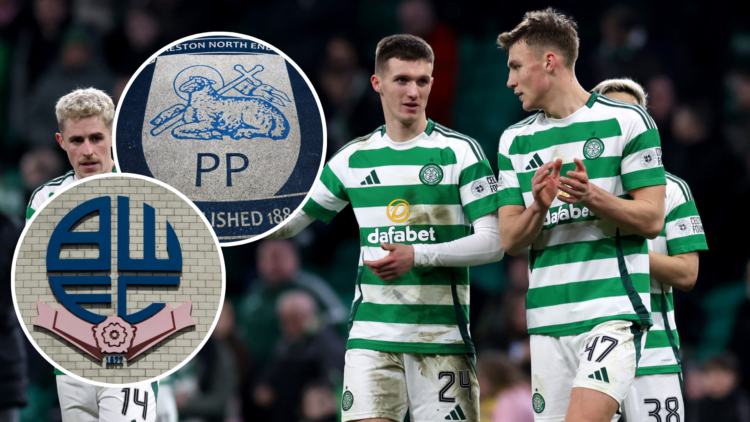 Luke McCowan, Johnny Kenny and Dane Murray of Celtic react after the team's victory in the Scottish Gas Scottish Cup match between Celtic FC and Ra...