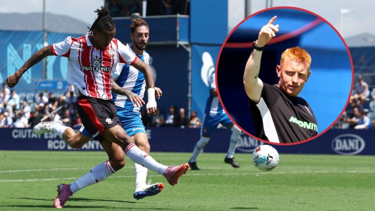 Main image, Damion Downs of Southampton scores during the pre-season friendly match between RCD Espanyol and Southampton FC at RCD Espanyol Trainin...