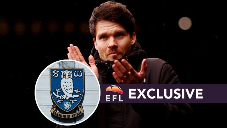 Danny Rohl, Manager of Sheffield Wednesday looks on ahead of the Sky Bet Championship match between Sheffield Wednesday and Coventry City. Inset, S...