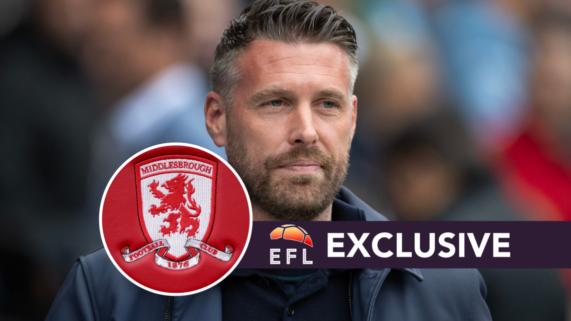 Rob Edwards during Manchester City v Luton Town - Premier League. Middlesbrough logo on the seats in the dugout during the Premier League match bet...