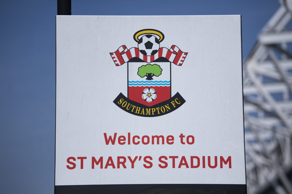 Southampton badge outside St Mary's Stadium - Southampton v Arsenal - Premier League
