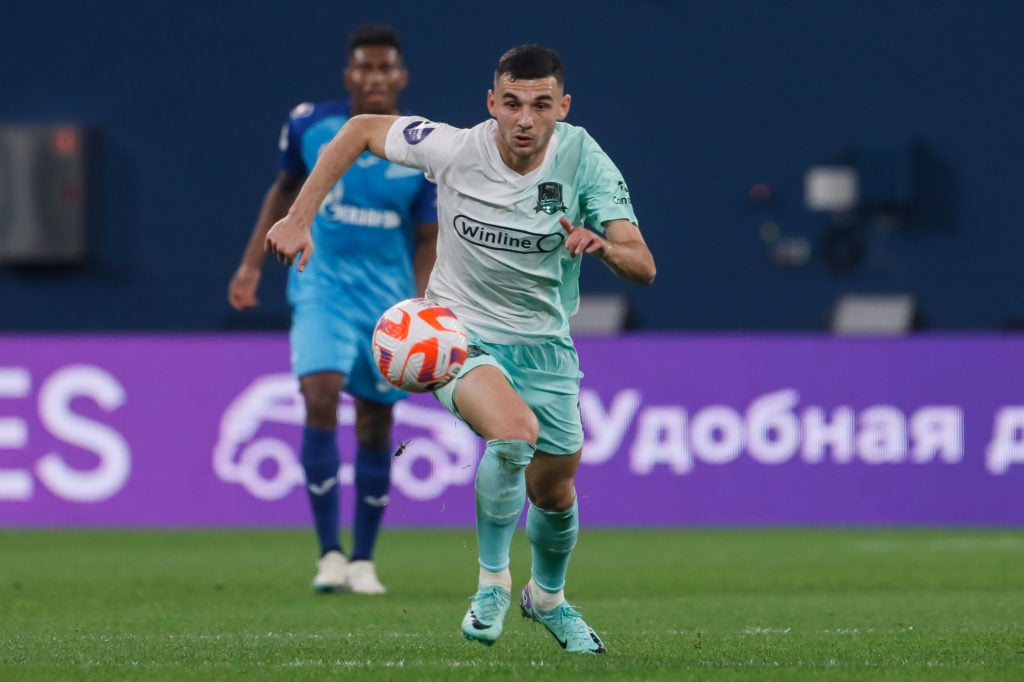 Eduard Spertsyan playing for Krasnodar against Zenit St. Petersburg