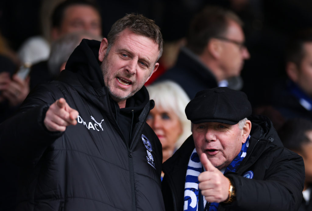 Peterborough United Chairman, Darragh MacAnthony (L) with Director of Football, Barry Fry
