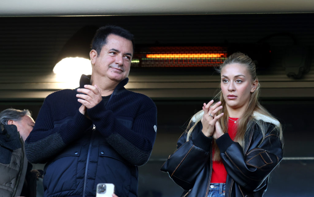 Acun Ilicali (L), Owner of Hull City applauds