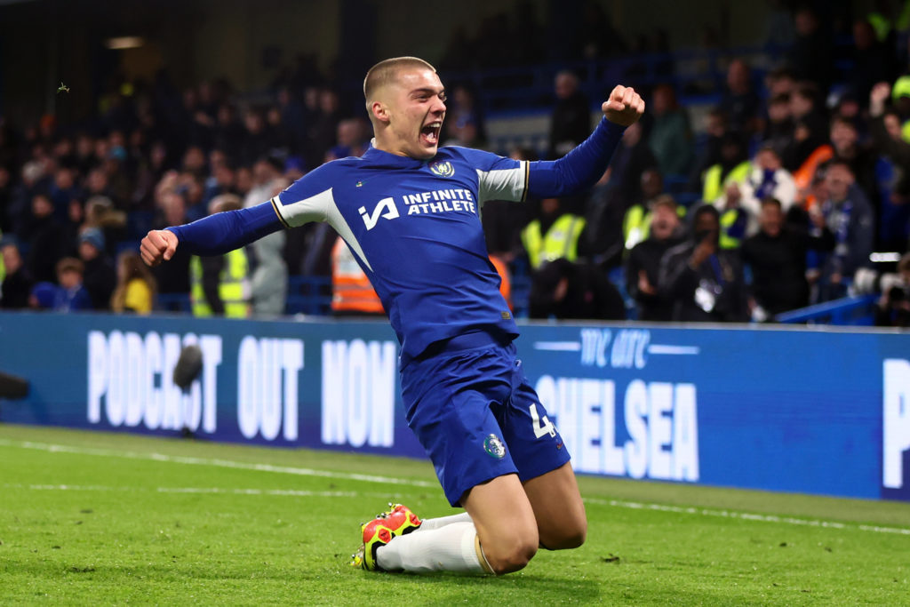 Alfie Gilchrist of Chelsea celebrates scoring a goal