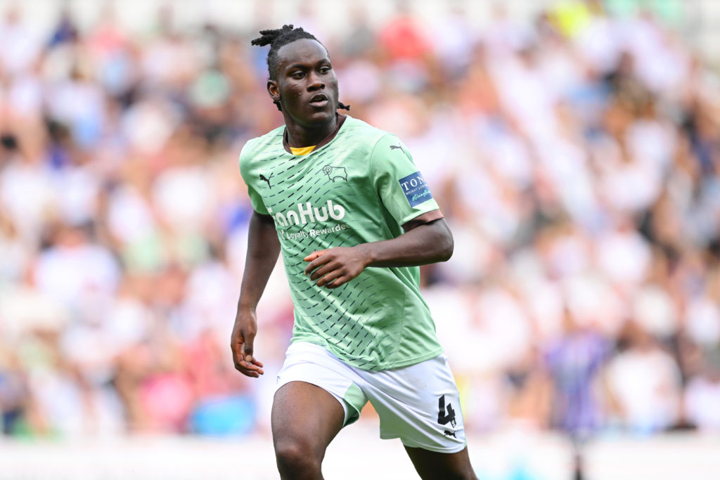 David Ozoh of Derby in action during the pre-season friendly match between Derby County and Real Valladolid