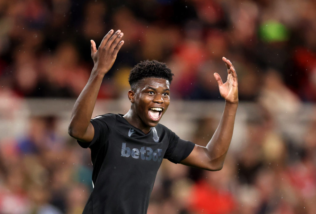 Sol Sidibe of Stoke reacts during Middlesbrough vs Stoke City in the Carabao Cup Second Round clash