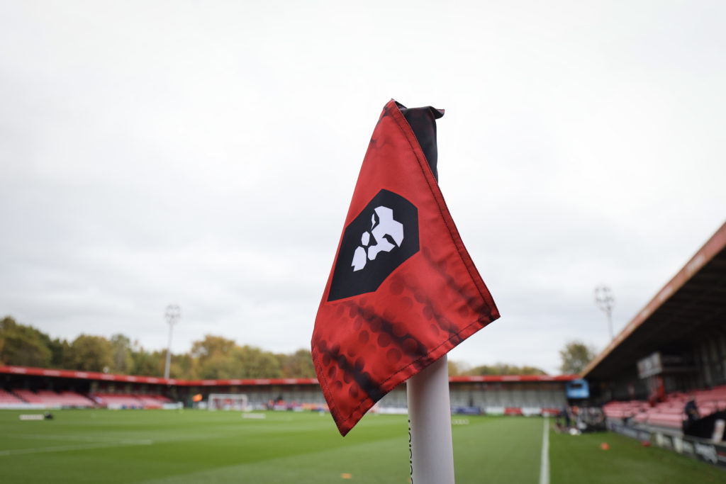 A flag before Salford City are set to play Shrewsbury Town in the FA Cup