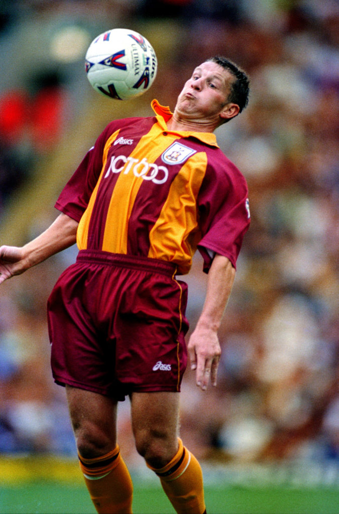 Dean Windass playing for Bradford City against Tottenham Hotspur