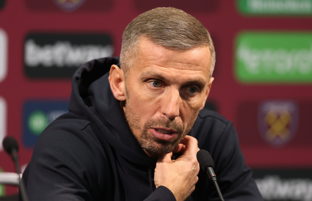 Gary O'Neil speaks to the press after West Ham vs Wolves