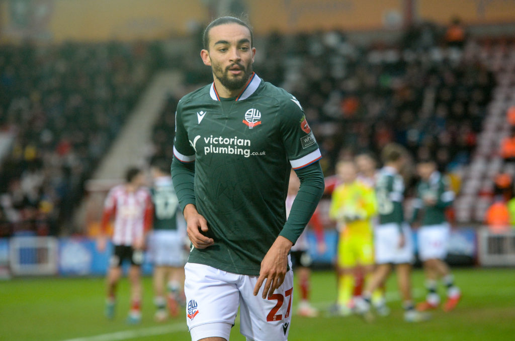 Bolton Wanderers' Randell Williams during the Sky Bet League One match between Exeter City FC and Bolton Wanderers FC