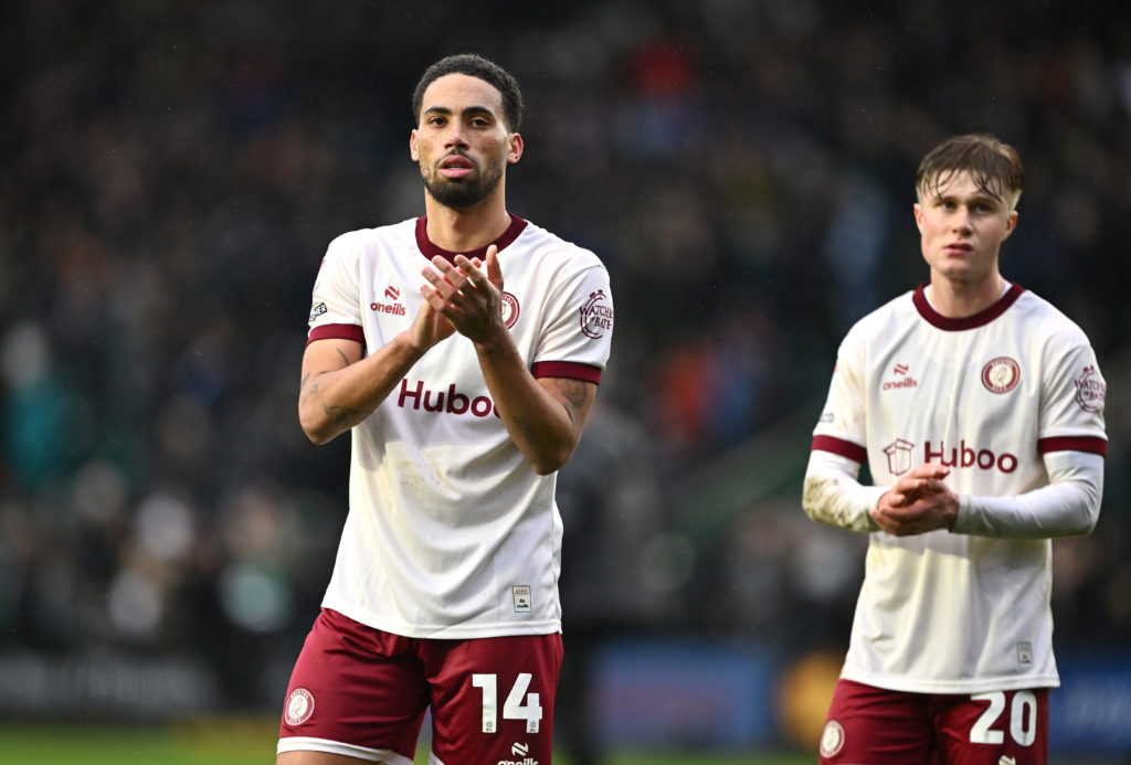 Zak Vyner of Bristol City applauds the fans after the Sky Bet Championship match between Plymouth Argyle FC and Bristol City FC