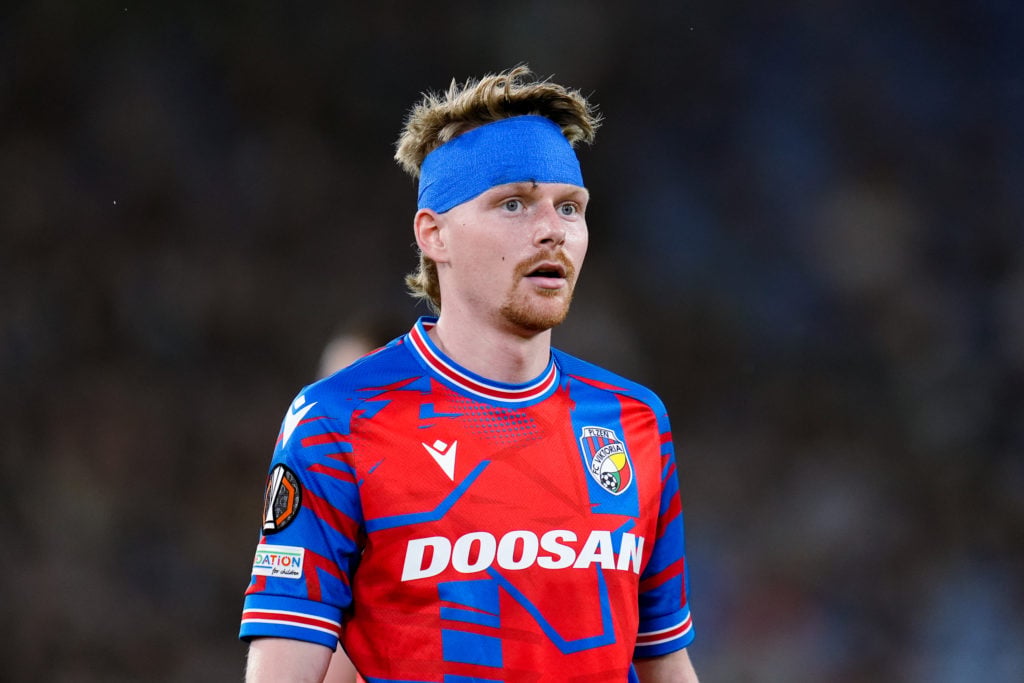 Pavel Sulc of FC Viktoria Plzen looks on during the UEFA Europa League 2024/25 Round of 16 Second Leg match between SS Lazio and FC Viktoria Plzen