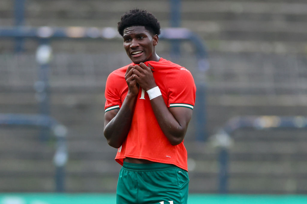 Vivaldo Semedo of Portugal looks dejected during the international friendly match between Germany U20 and Portugal U20