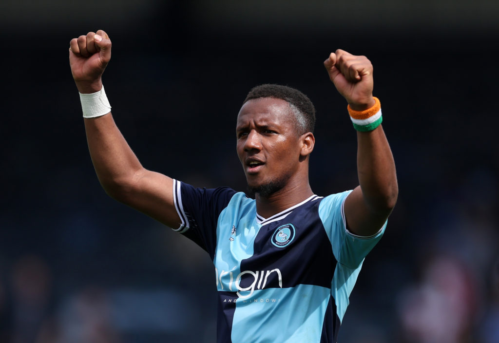 Richard Kone celebrates during Wycombe Wanderers FC v Stevenage FC - Sky Bet League One