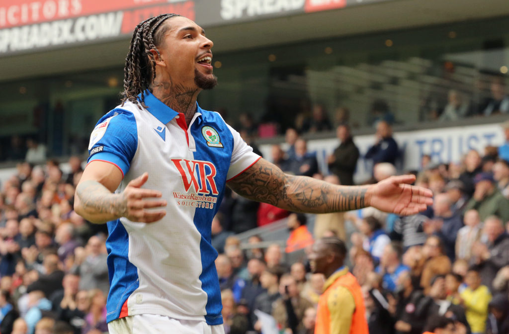 Blackburn Rovers' Tyrhys Dolan celebrates