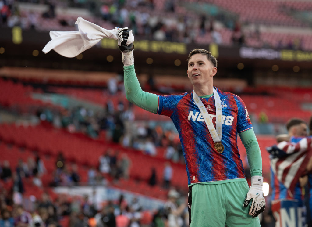 Dean Henderson celebrates after Crystal Palace vs Manchester City in Emirates FA Cup Final