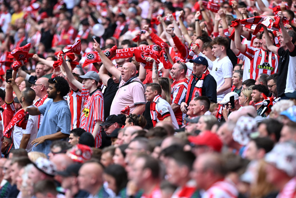 Fans of Sheffield United celebrate