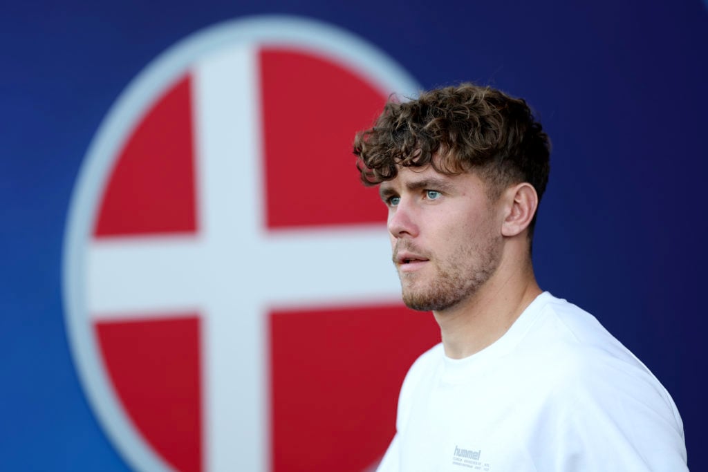 Mathias Kvistgaarden of Denmark arrives
