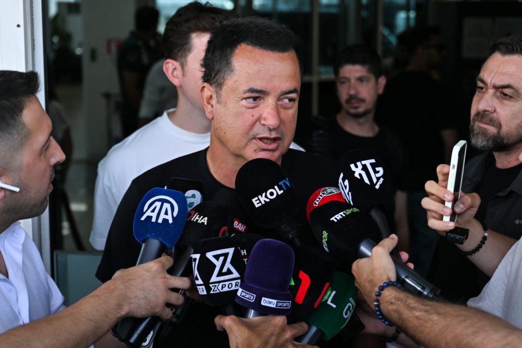 Acun Ilicali, the owner of Hull City Association Football Club, speaks to journalists