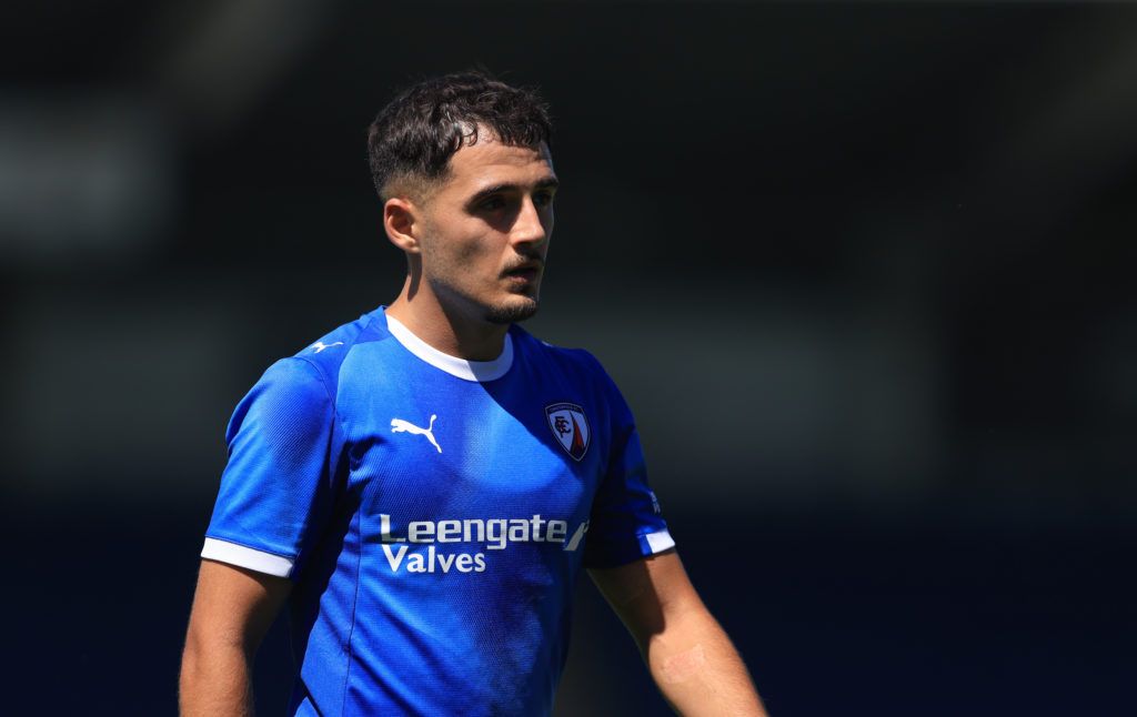 Armando Dobra in action during Chesterfield vs Nottingham Forest
