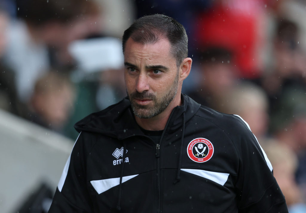 Ruben Selles, Manager of Sheffield United, looks on
