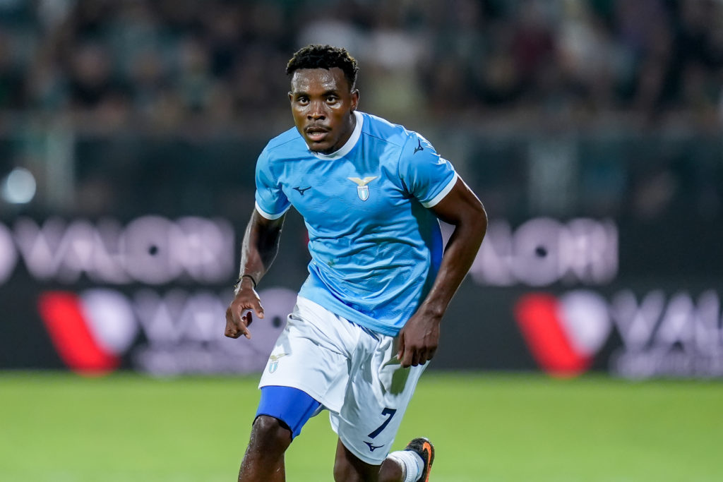 Fisayo Dele-Bashiru playing for Lazio in a pre-season friendly